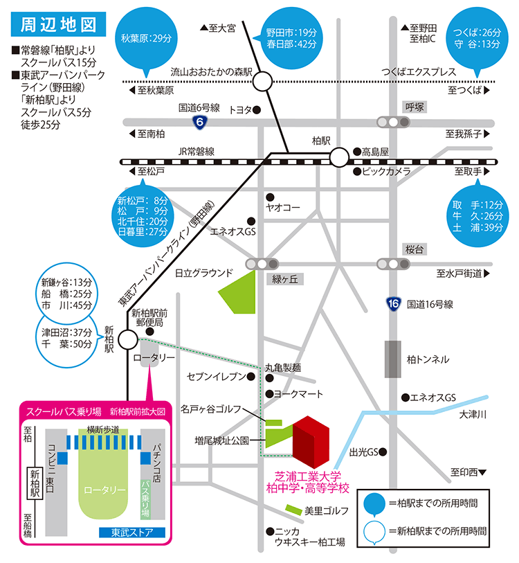 アクセス 芝浦工業大学柏中学高等学校